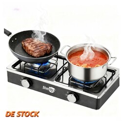 Gaskocher 2 flammig Campingkocher Kochfeld Gas Kocher Schwaz DHL