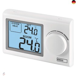 EMOS - digitaler Raumthermostat mit LCD-Display - manuell, drahtgebunden -