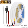 COB LED Streifen Stripe 5V 12V 24V 320LEDs/m Band Selbstklebend keine Lichtpunkt