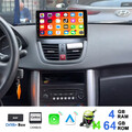 CarPlay Für Peugeot 207 CC 2006-2015 4+64G Android 14 Autoradio GPS Navi SWC DAB