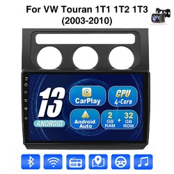 10" Android 13 Auto 2+32G CarPlay Autoradio GPS BT RDS Cam Für VW Touran 03-2010