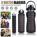 3 Trinkflasche Sport Wasserflasche W/Strohhalm BPA frei Tasse Gym 2L 900ML 500ML
