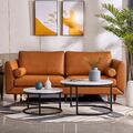 Couchtisch 2er Set Rund Satztische Marmor-Optik Wohnzimmertisch Beistelltisch