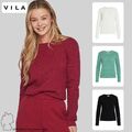 Damen Pullover Kuscheliger Strick Sweater Struktur Design mit Rundhals VILA 