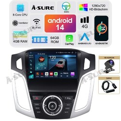 DAB+ Android 14 CarPlay 8 Core 4G+64G Für Ford Focus MK3 2011-2018 Autoradio GPS