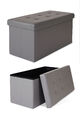 B-Ware: dibea faltbarer Sitzhocker 76x38x38 cm Aufbewahrungsbox Kunstleder grau