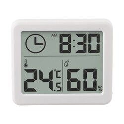 Digitales Thermometer Hygrometer Innen Temperatur Luftfeuchtigkeit Uhr LCD Displ