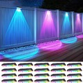 2-8X LED Solarleuchten Zaunleuchte Wandlampen Gartenleuchte Außen Treppen Lampe.