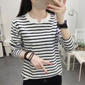 Lively Damen Langarm T-Shirt mit Streifenmuster in Schwarz-Weiß