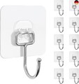 Ouzionz 10 Stück Klebehaken Wandhaken 15kg Max Selbstklebend Haken Extra Stark