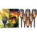 Energiesparende Solarlampen für Außen - 12 LED mit Flammeneffekt, 6 Stück