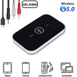 Bluetooth 5.0 Transmitter Empfänger Wireless Aux Audio Adapter Für TV Kopfhörer