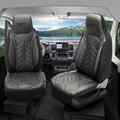 Pilot Wohnmobil Leder Sitzbezüge passend für Fiat Ducato (Schwarz-Anthrazit)