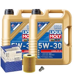 Motoröl 5W30 LIQUI MOLY Longlife Iii 10L+MAHLE Ölfilter+Ölablassschraube