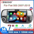 8 Core 6+128G Android 14 Autoradio Carplay GPS Navi WIFI Für Fiat 500 2007-2015