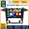 Android 13 Carplay Autoradio GPS Navi WiFi RDS Für Ford S-Max WA6 2007-2008 SWC
