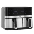 Heißluftfritteuse 8,5L Fritteuse mit Doppelkammer, 8 in 1 Rezeptur Schwarz