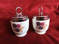 Vintage Royal Worcester Egg Coddler Evesham 2 passende Beeren & Pflaumenporzellan 