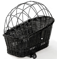 Hundefahrradkorb aus Weide mit Gitter für Gepäckträger XL 56x36 cm (S-S)