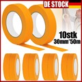 10x Rollen Kreppband Goldband Malerkrepp Klebeband Abdeckband Tape 30mmx50m