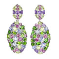 Valentinstag 925 Silber Ohrringe Oval Chrom Diopsid Peridot Gemtone Schmuck