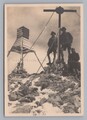 Berg Göll - Personen am Gipfelkreuz - Altes Foto 1930