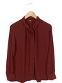 UNIQLO Hemd-Bluse Damen Bluse Gr. DE 38 braun Elegant
