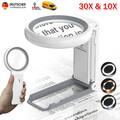 5x 10x Lupe mit 18LED Licht Leselupe Lupenleuchte Handlupe Arbeitslupe Standlupe