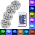 4er RGB LED Poolbeleuchtung Unterwasser Licht  Leuchte Wasserdicht+Fernbedienung