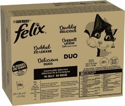 FELIX So gut wie es aussieht Doppelt Lecker Katzenfutter nass in Gelee 120 x 85g