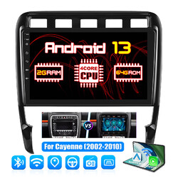 9" Android 13 CARPLAY Autoradio GPS Navigation 64G Für Porsche Cayenne 9PA 02-10