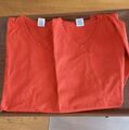 2 Herren T Shirts Rot XL V Ausschnitt Fruit Of The Loom
