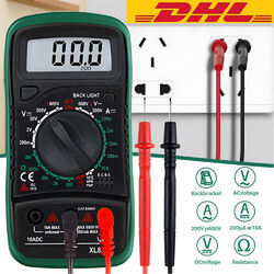 Digital Multimeter mit Batterie Voltmeter Spannungsmesser Prüfer Strom-Messgerät