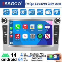 Für Opel Corsa C D Zafira B Astra H Android 14  Carplay Autoradio GPS NAVI 4+64G