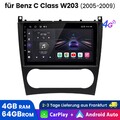 8Kern 4+64G Android14 Carplay Autoradio GPS 4G Für Mercedes Benz W203 SWC RDS FM