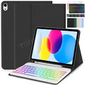 Beleuchtete Tastatur mit Hülle Maus Für iPad 7 8 9 10th Air 3 4 5 6 Pro QWERTZ