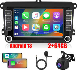 2+64GB Android 13 Autoradio DAB+ Carplay Kamera Für VW GOLF 5 6 Touran Polo 6R