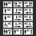 Toilettenschild WC Schild Kloschild Aufkleber Schilder ALU inkl. Montagematerial