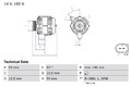Lichtmaschine Generator für Mercedes CLK Cabrio 2000 - 2010 Bosch 0986047560