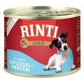 RINTI - Gold ¦ Geflügelherzen -12 x 185g ¦ nasses Hundefutter in Dosen