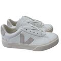 VEJA Campo Low Top Sneaker Leder weiß/beige V Logo Trainer UK 2 NEU UVP 130