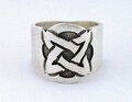 Großer gewebter abstrakter Katzentiger Band REINES Sterlingsilber Ring Größe 11,25 PSR45