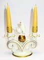 Kerzenleuchter Kerzenständer weiß gold Gerold & Co. Tettau Bavaria Kerzen Vögel