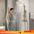 Gold Duscharmatur Set Edelstahl Duschsystem Mischbatterie Regendusche Kopfbrause