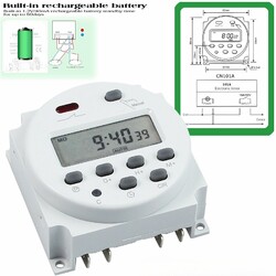 Digital LCD Zeitschaltuhr DC12V 16A programmierbar Elektronischer Timer Schalter