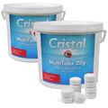 2x CRISTAL MultiTabs Chlor 5 in 1 (20g) 5,0 kg Pool 5in1 Multifunktionstabletten