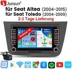 2+64G Für Seat Altea 2004-2015 Toledo Autoradio Android14 GPS NAV Carplay BT SWC
