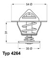 BorgWarner (Wahler) Thermostat, Kühlmittel 4264.87D für AUDI VW SEAT FORD