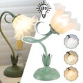 Dimmbare GrüN Nachttischlampe,Schreibtischlampe Kinder,Retro Leselampe 3Farbmodi