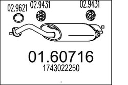 MTS 01.60716 Rear Muffler for TOYOTA